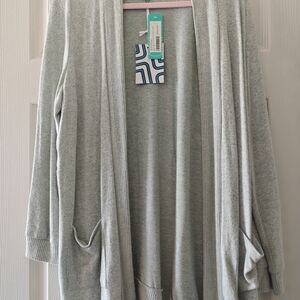 Market & Spruce Light Gray Open Cardigan